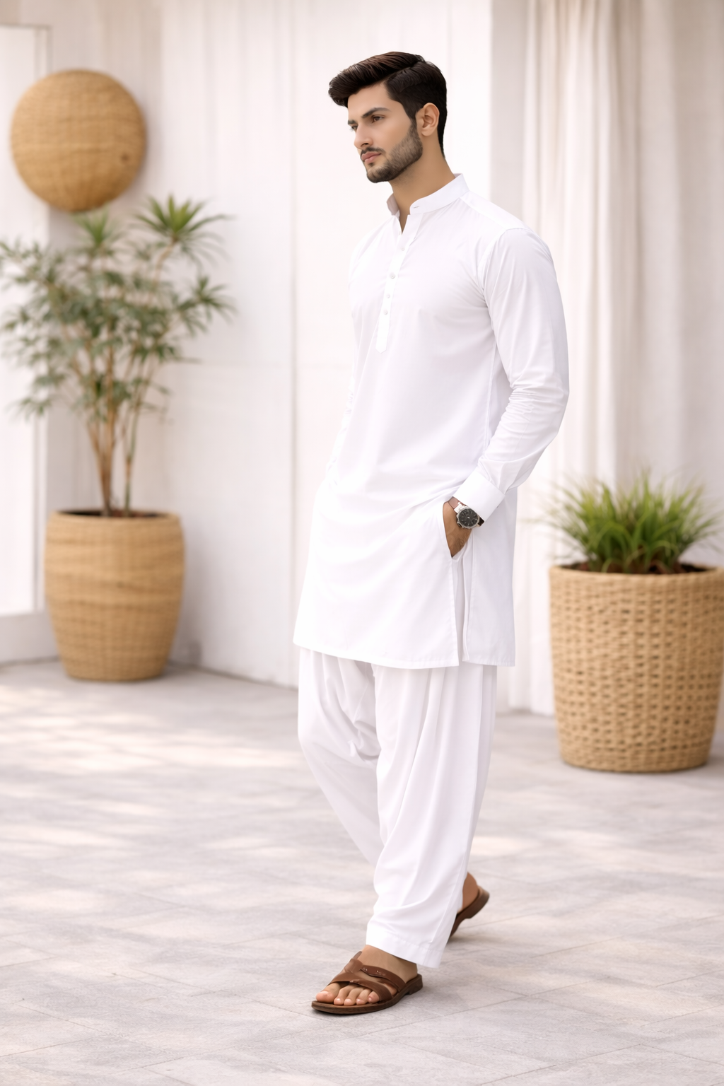 Premium White Cotton Unstitched Suit – Rozana Pehnay ke Liye Behtareen Choice
